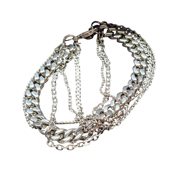 Vintage 8" Stainless Steel Bracelet Itaor Multistrand Charm Heart - Picture 8 of 8